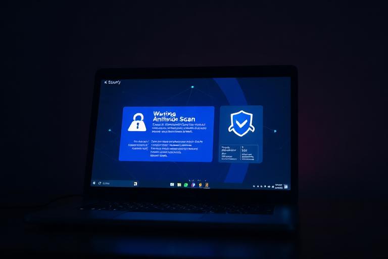 Laptop screen displaying a red antivirus alert warning about detected malware